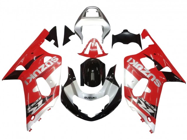 Lojas Carenagem Moto Suzuki GSXR 600 / GSXR 750 2001-2003 - Vermelho Branco Preto Brilhante