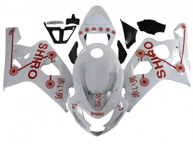 Lojas Carenagens Moto Suzuki GSXR 600 / GSXR 750 2001-2003 - Branco Vermelho Shiro