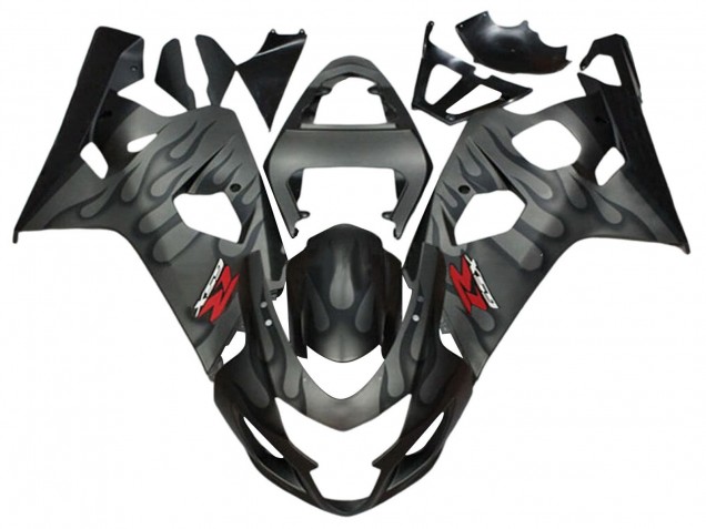 Lojas Carenagens Moto Suzuki GSXR 600 / GSXR 750 2004-2005 - Cinzento Preto Chama