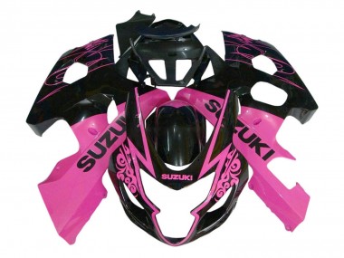 Lojas Carenagem Moto Suzuki GSXR 600 / GSXR 750 2004-2005 - Rosa Preto Brilhante