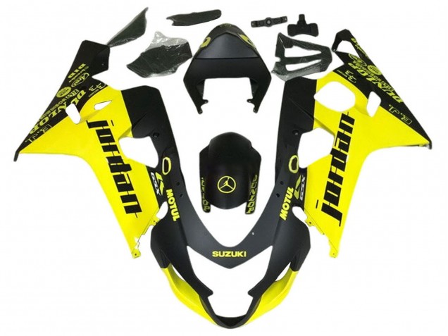 Lojas Carenagens Moto Suzuki GSXR 600 / GSXR 750 2004-2005 - Preto Amarelo Jordan