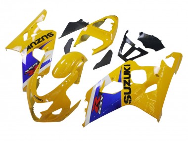 Lojas Carenagem Moto Suzuki GSXR 600 / GSXR 750 2004-2005 - Amarelo Branco Azul Preto