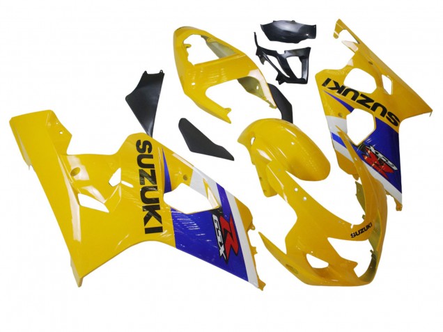 Lojas Carenagem Moto Suzuki GSXR 600 / GSXR 750 2004-2005 - Amarelo Branco Azul Preto