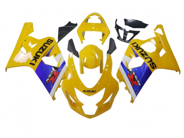 Lojas Carenagem Moto Suzuki GSXR 600 / GSXR 750 2004-2005 - Amarelo Branco Azul Preto