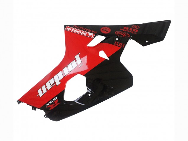 Lojas Carenagens Moto Suzuki GSXR 600 / GSXR 750 2004-2005 - Preto Brilhante Vermelho Jordan Michelin