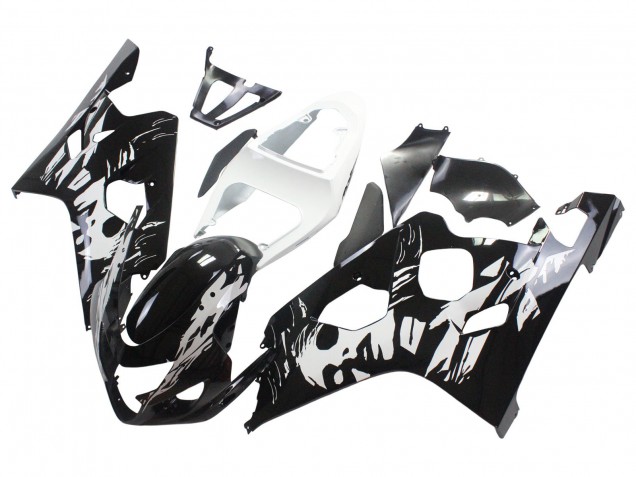 Lojas Carenagem Moto Suzuki GSXR 600 / GSXR 750 2004-2005 - Branco Preto