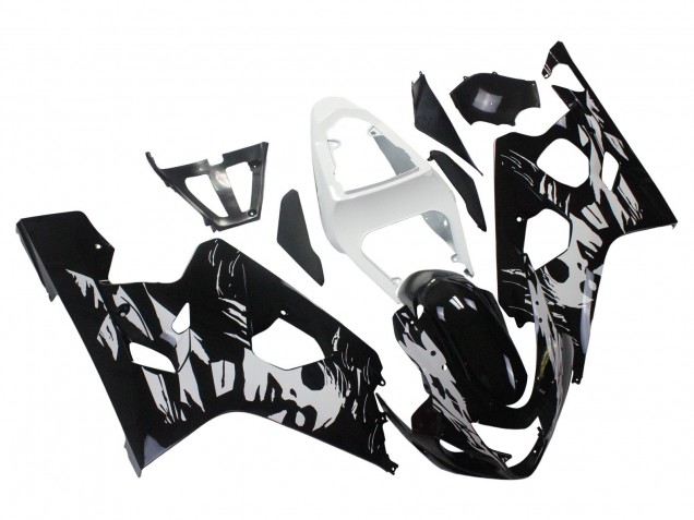 Lojas Carenagem Moto Suzuki GSXR 600 / GSXR 750 2004-2005 - Branco Preto