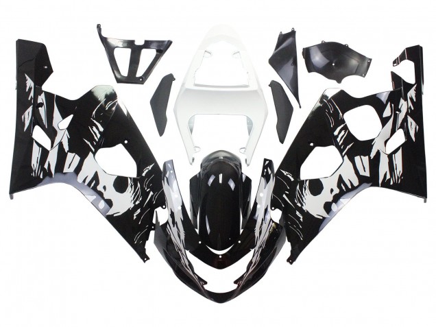 Lojas Carenagem Moto Suzuki GSXR 600 / GSXR 750 2004-2005 - Branco Preto