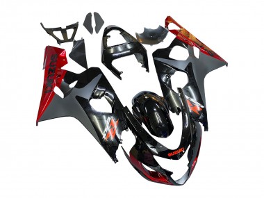 Lojas Carenagens Moto Suzuki GSXR 600 / GSXR 750 2004-2005 - Preto Cinzento Vermelho