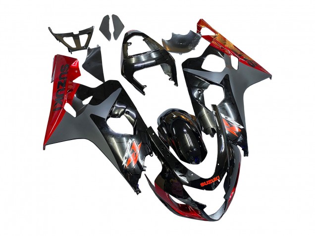 Lojas Carenagens Moto Suzuki GSXR 600 / GSXR 750 2004-2005 - Preto Cinzento Vermelho