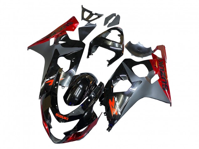 Lojas Carenagens Moto Suzuki GSXR 600 / GSXR 750 2004-2005 - Preto Cinzento Vermelho