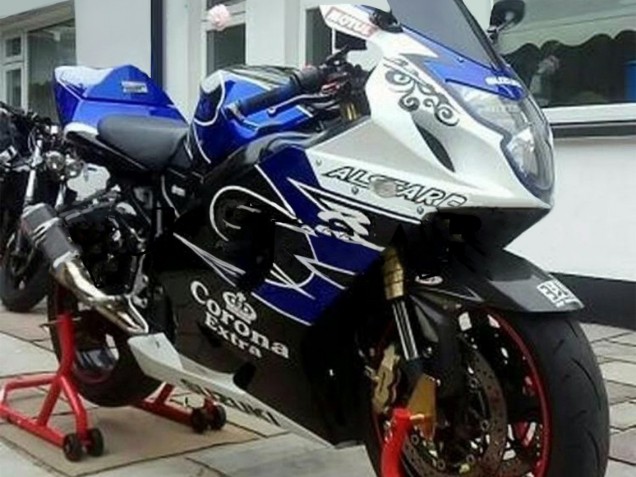 Lojas Carenagem Moto Suzuki GSXR 600 / GSXR 750 2004-2005 - Branco Azul Preto Corona Motul