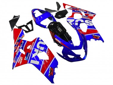Lojas Carenagens Moto Suzuki GSXR 600 / GSXR 750 2004-2005 - Azul Vermelho Preto Motul Dunlop
