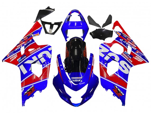 Lojas Carenagens Moto Suzuki GSXR 600 / GSXR 750 2004-2005 - Azul Vermelho Preto Motul Dunlop