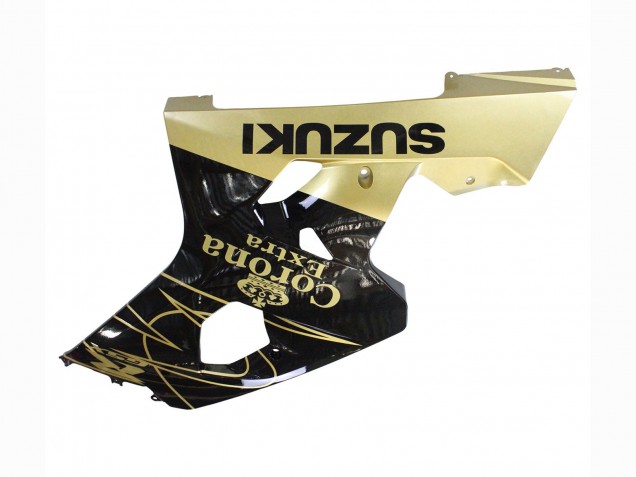 Lojas Carenagens Moto Suzuki GSXR 600 / GSXR 750 2004-2005 - Preto Brilhante Ouro Corona