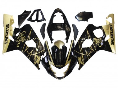 Lojas Carenagens Moto Suzuki GSXR 600 / GSXR 750 2004-2005 - Preto Brilhante Ouro Corona