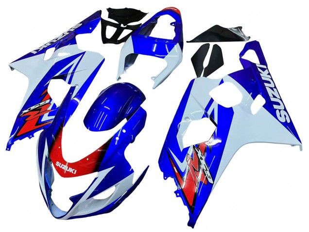 Lojas Carenagem Moto Suzuki GSXR 600 / GSXR 750 2004-2005 - Branco Azul Vermelho