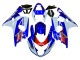 Lojas Carenagem Moto Suzuki GSXR 600 / GSXR 750 2004-2005 - Branco Azul Vermelho