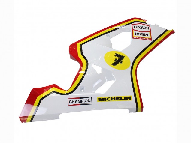 Lojas Carenagens Moto Suzuki GSXR 600 / GSXR 750 2004-2005 - Branco Vermelho Amarelo Michelin Texaon Heron 7