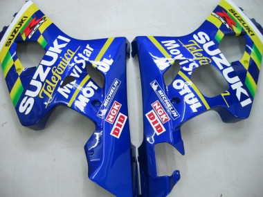Lojas Carenagens Moto Suzuki GSXR 600 / GSXR 750 2004-2005 - Azul Branco Amarelo Verde Telefonica Motul MoviStar