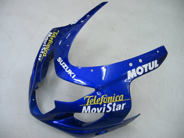 Lojas Carenagens Moto Suzuki GSXR 600 / GSXR 750 2004-2005 - Azul Branco Amarelo Verde Telefonica Motul MoviStar