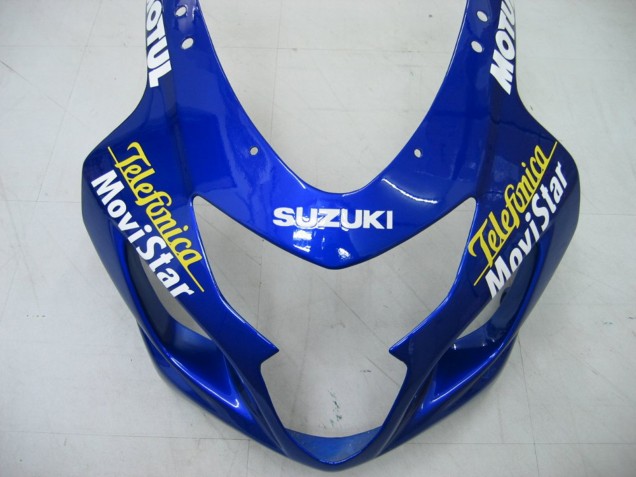 Lojas Carenagens Moto Suzuki GSXR 600 / GSXR 750 2004-2005 - Azul Branco Amarelo Verde Telefonica Motul MoviStar