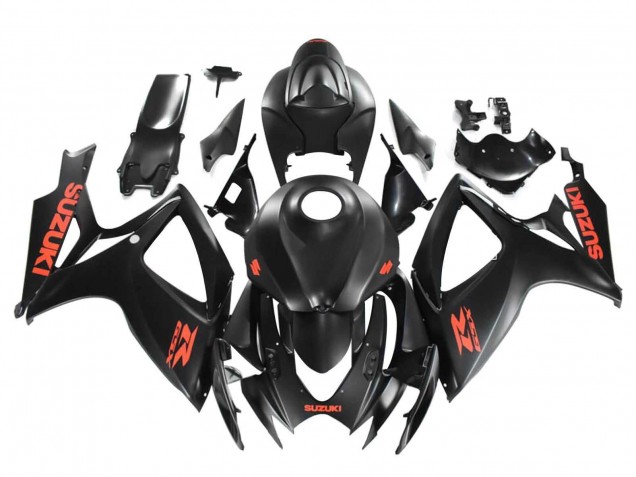 Lojas Carenagens Moto Suzuki GSXR 600 / GSXR 750 2004-2005 - Preto Fosco Vermelho Decal