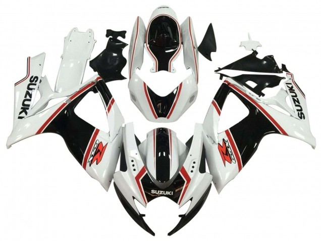 Lojas Carenagem Moto Suzuki GSXR 600 / GSXR 750 2006-2007 - Branco Preto Vermelho