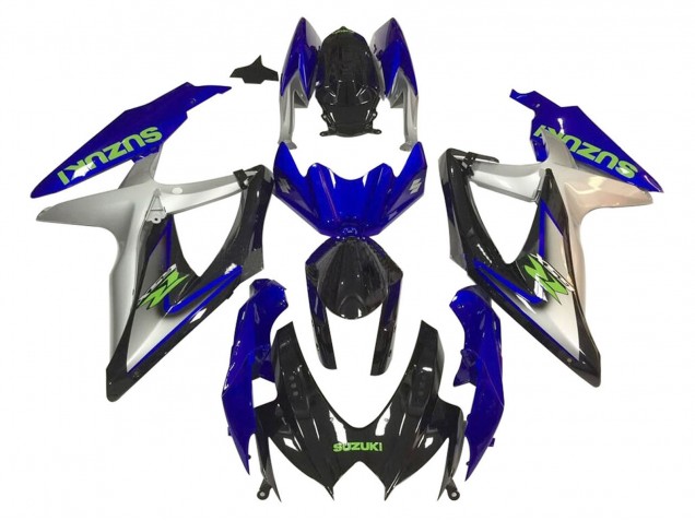Lojas Carenagens Moto Suzuki GSXR 600 / GSXR 750 2006-2007 - Prata Azul Preto Brilhante Verde