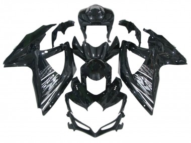 Lojas Carenagens Moto Suzuki GSXR 600 / GSXR 750 2006-2007 - Preto Brilhante Cinzento Branco