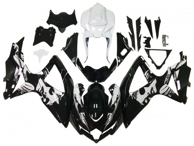 Lojas Carenagens Moto Suzuki GSXR 600 / GSXR 750 2006-2007 - Preto Brilhante Branco
