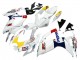 Lojas Carenagens Moto Suzuki GSXR 600 / GSXR 750 2006-2007 - Branco Vermelho Amarelo Motul