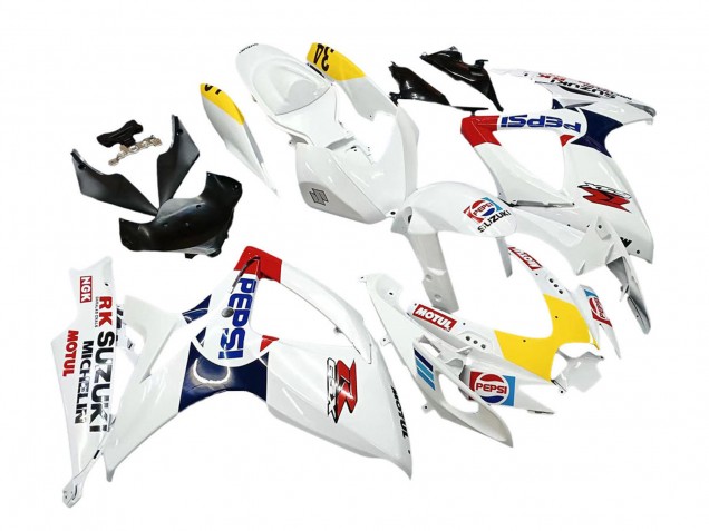 Lojas Carenagens Moto Suzuki GSXR 600 / GSXR 750 2006-2007 - Branco Vermelho Amarelo Motul