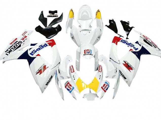 Lojas Carenagens Moto Suzuki GSXR 600 / GSXR 750 2006-2007 - Branco Vermelho Amarelo Motul