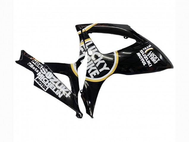 Lojas Carenagens Moto Suzuki GSXR 600 / GSXR 750 2006-2007 - Preto Brilhante Branco Motul Lucky Strike
