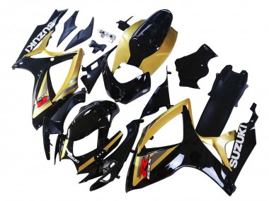 Lojas Carenagens Moto Suzuki GSXR 600 / GSXR 750 2006-2007 - Ouro Preto Brilhante Vermelho