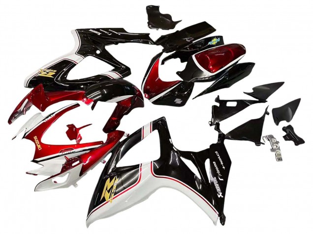 Lojas Carenagens Moto Suzuki GSXR 600 / GSXR 750 2006-2007 - Vermelho Branco Preto Amarelo