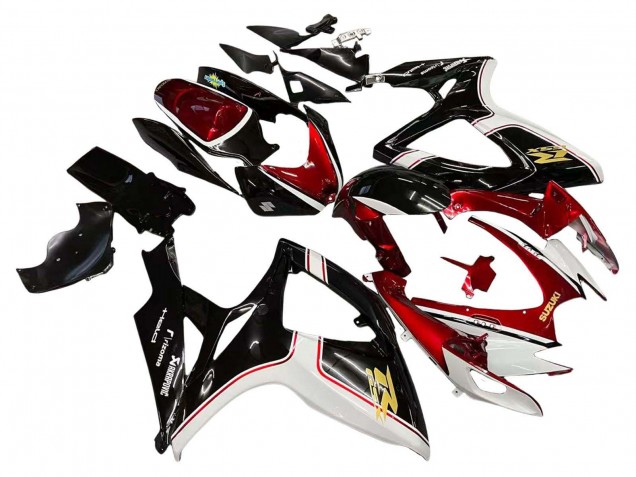 Lojas Carenagens Moto Suzuki GSXR 600 / GSXR 750 2006-2007 - Vermelho Branco Preto Amarelo