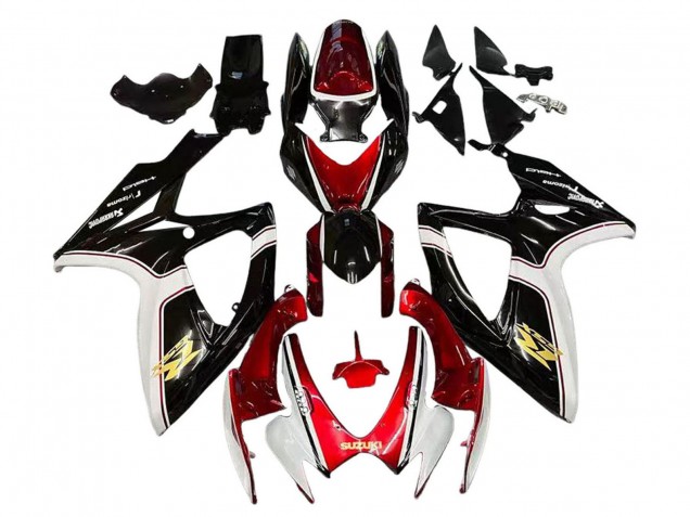 Lojas Carenagens Moto Suzuki GSXR 600 / GSXR 750 2006-2007 - Vermelho Branco Preto Amarelo