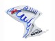 Lojas Carenagens Moto Suzuki GSXR 600 / GSXR 750 2006-2007 - Branco Azul Chama