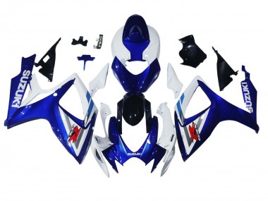 Lojas Carenagens Moto Suzuki GSXR 600 / GSXR 750 2006-2007 - Branco Azul Preto Brilhante Vermelho