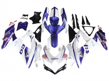 Lojas Carenagens Moto Suzuki GSXR 600 / GSXR 750 2008-2010 - Branco Azul Preto Tyco