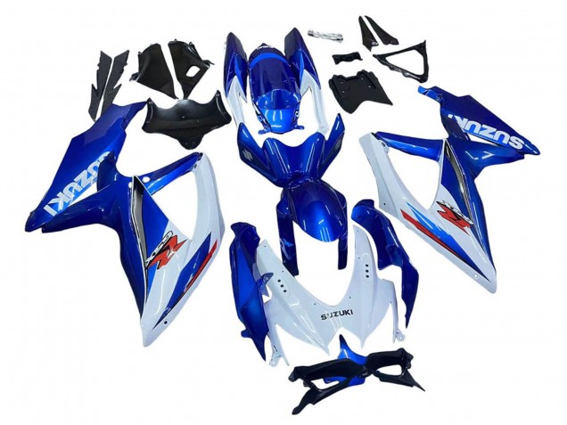 Lojas Kits Carenagem Moto Suzuki GSXR 600 / GSXR 750 2008-2010 - Azul Branco Vermelho