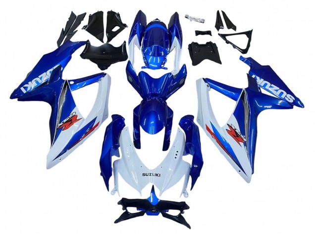 Lojas Kits Carenagem Moto Suzuki GSXR 600 / GSXR 750 2008-2010 - Azul Branco Vermelho