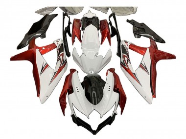 Lojas Carenagens Moto Suzuki GSXR 600 / GSXR 750 2008-2010 - Branco Laranja Preto Brilhante
