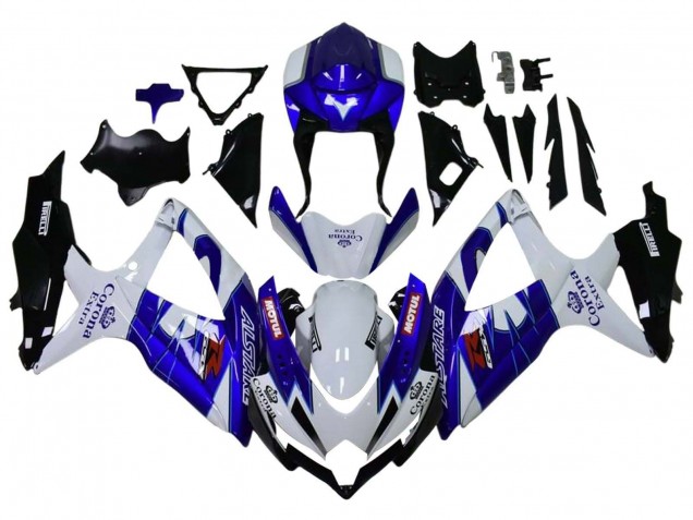 Lojas Carenagens Moto Suzuki GSXR 600 / GSXR 750 2008-2010 - Branco Azul Preto Fosco Vermelho Motul