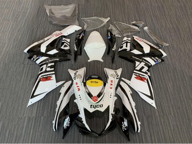 Lojas Carenagens Moto Suzuki GSXR 600 / GSXR 750 2008-2010 - Branco Amarelo Preto Tyco