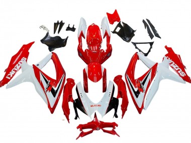 Lojas Carenagens Moto Suzuki GSXR 600 / GSXR 750 2008-2010 - Branco Vermelho Preto