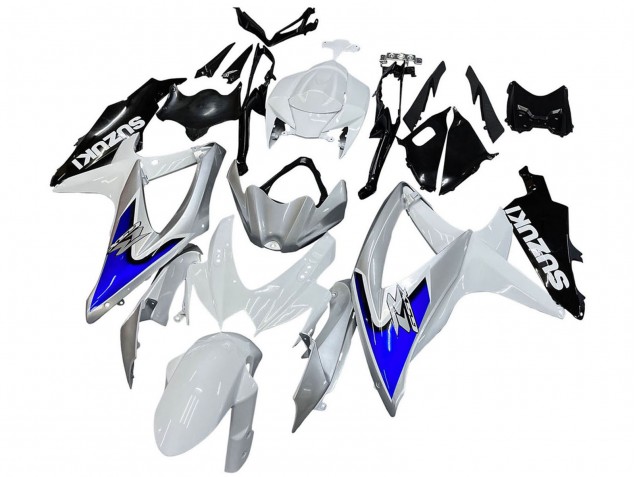 Lojas Carenagens Moto Suzuki GSXR 600 / GSXR 750 2008-2010 - Branco Prata Azul Preto