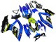Lojas Carenagens Moto Suzuki GSXR 600 / GSXR 750 2008-2010 - Azul Verde Fluorescente Tubarão